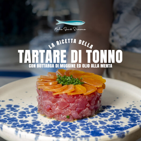 Le ricette del Molo: tartare di tonno con bottarga di muggine ed olio alla menta